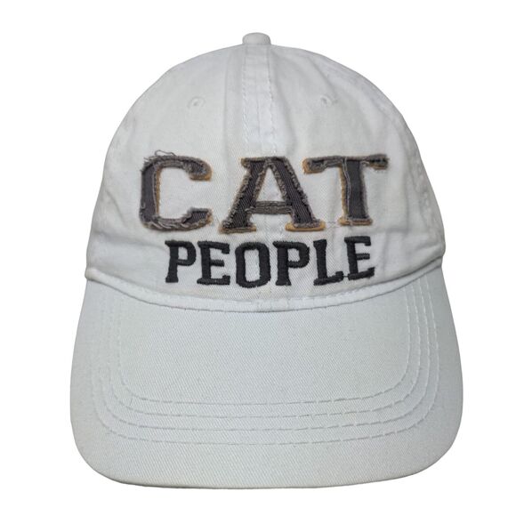 Cat People Slideback Hat White OSFA Embroidered Adjustable We People - Picture 1 of 10